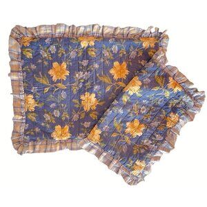 Laura Ashley Home Emilie Std Pillow Shams Quilted 100% Cotton Ruffles Cottage